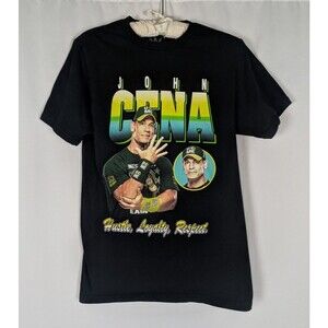 WWE Tshirt S Men's Black John Cena Hustle Loyalty Respect Short Sleeve Wrestling